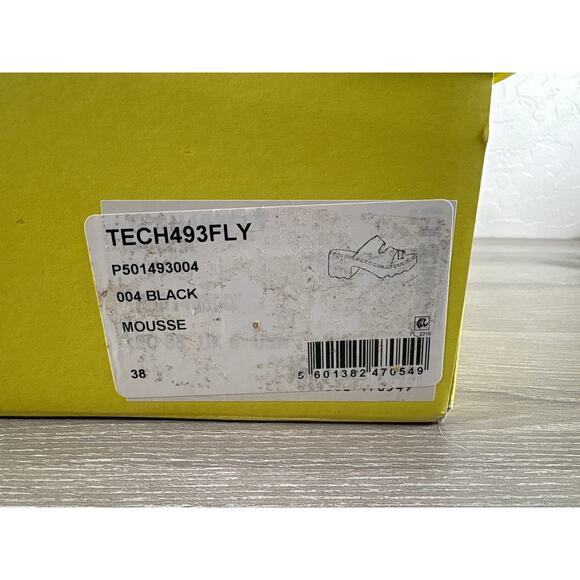 Fly London TECH493FLY Mousse Women's Black Leather Slip on Sandals Size 38 US 7 - Picture 7 of 7